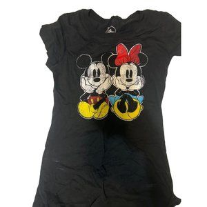 Disney Mickey & Minnie Mouse Distressed Women's Shirt Front & Back